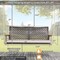Costway 2-Person Patio Rattan Hanging Swing Chair Porch Loveseat Cushion Off
